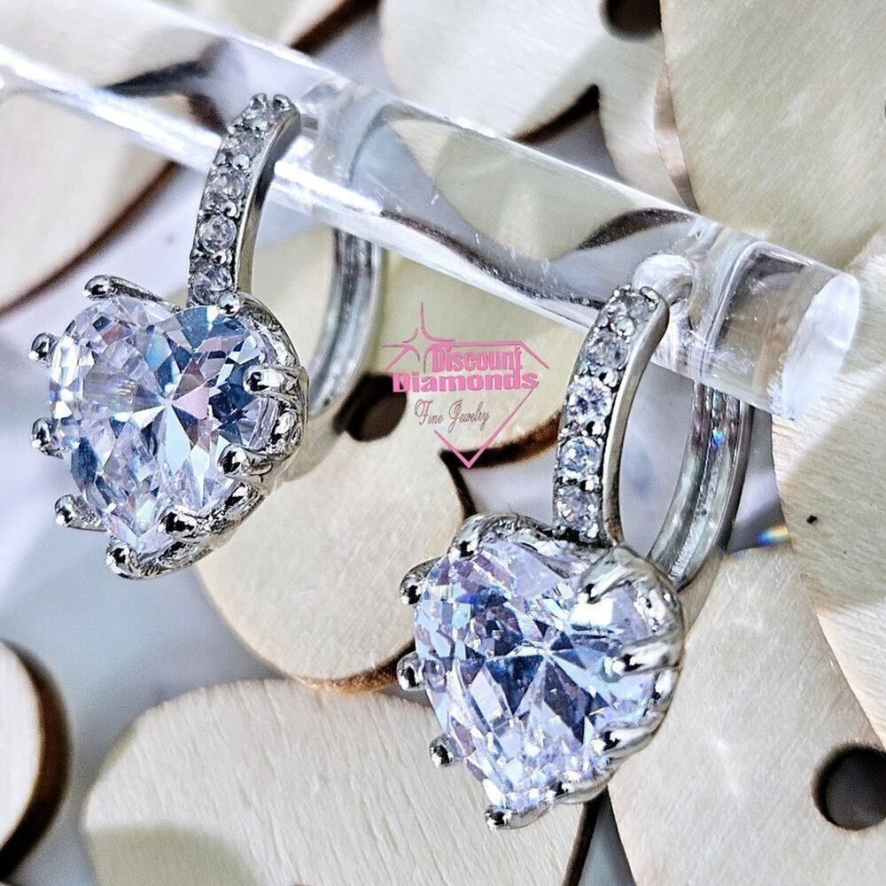 Clear White Natural Topaz Dangle Earrings on 925 Silver